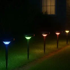 Lampe de Jardin Solaire à Piquet RGB IP65 90lm (lot de 2) - SILAMP