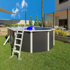 Liner gris pour piscine métal intérieur 4,90 x 3,70 x 1,32 m