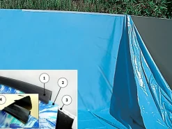 Liner piscine hors-sol Toi MAGNUM ovale 550 x 366 x 132cm coloris uni bleu