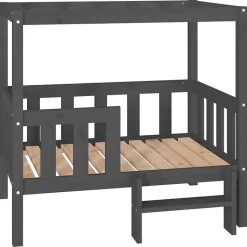 Lit pour chien Gris 95,5x73,5x90 cm Bois de pin solide