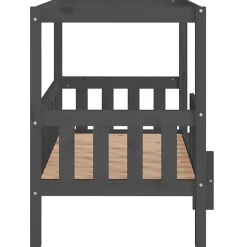 Lit pour chien Gris 95,5x73,5x90 cm Bois de pin solide