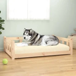 Lit pour chien 105,5x75,5x28 cm bois de pin solide