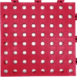 Lot 18 dalles antidérapantes MAXI, Rouge, 33x33x2cm (2m²). Ultra-résistantes : circulation automobile, hôtellerie, industrie