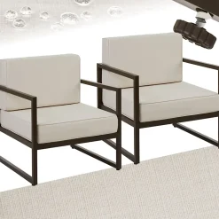 Lot 2 fauteuils de jardin rembourrage XXL revêtement déperlant