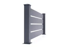 Lot de 3 clôtures aluminium 1,9m VOGEL H.90cm gris