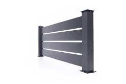 Lot de 3 clôtures aluminium 1,9m VOGEL H.90cm gris