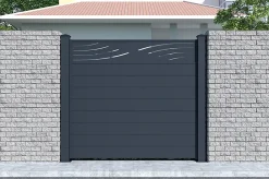 Lot de 2 clôtures aluminium 1,9m VELETA H.170cm gris