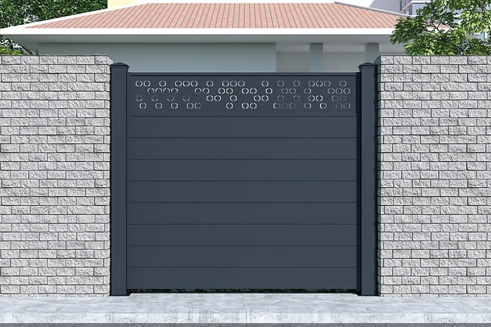 Lot de 3 clôtures aluminium 1,9m ADULA H.170cm gris