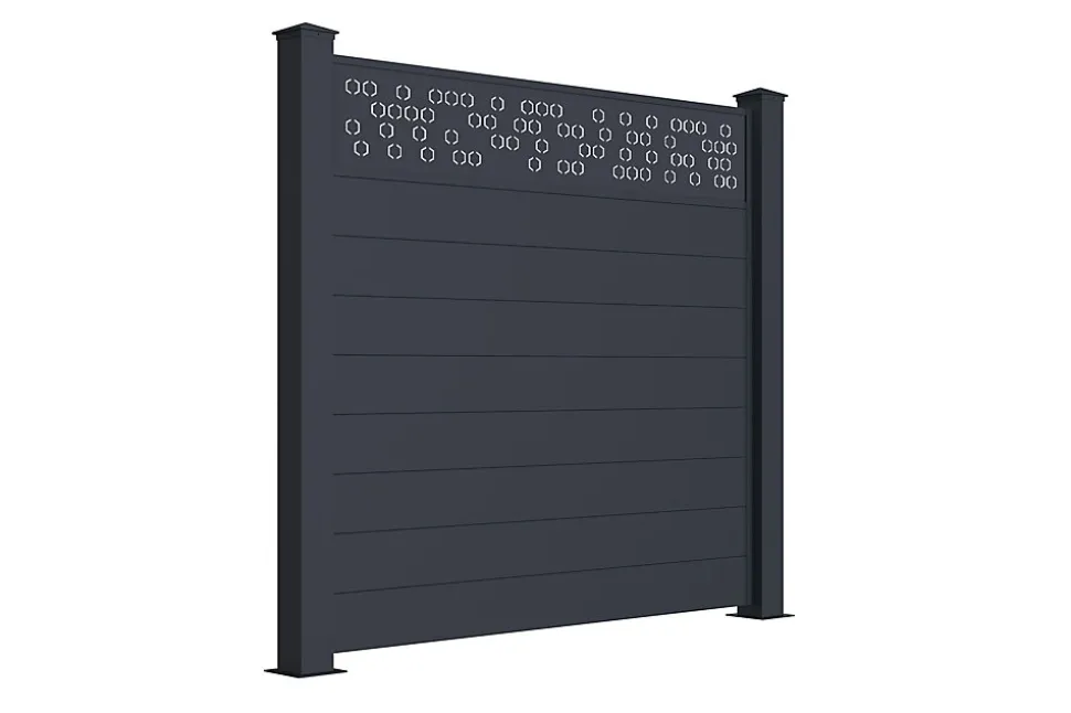 Lot de 3 clôtures aluminium 1,9m ADULA H.170cm gris