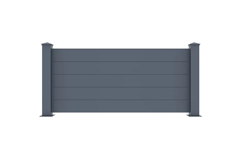 Lot de 5 clôtures aluminium 1,9m NIESEN H.90cm Gris