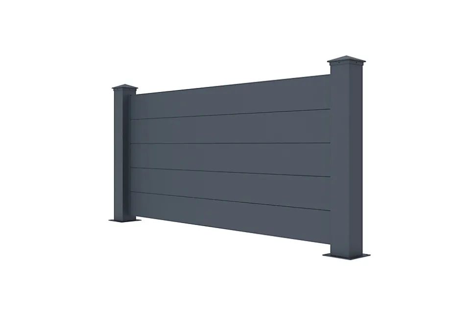 Lot de 5 clôtures aluminium 1,9m NIESEN H.90cm Gris