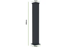 Lot de 5 clôtures aluminium 1,9m NIESEN H.90cm Gris