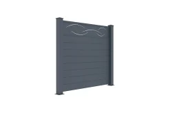 Lot de 2 clôtures aluminium 1,9m LIFE H.170cm gris