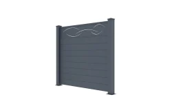 Lot de 2 clôtures aluminium 1,9m LIFE H.170cm gris