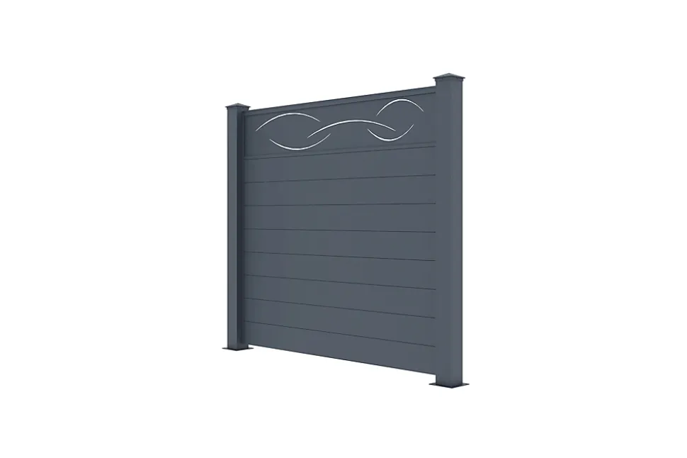 Lot de 2 clôtures aluminium 1,9m LIFE H.170cm gris