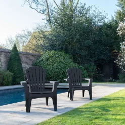 Lot de 2 Fauteuils adirondack Anthracite