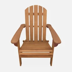 Lot de 2 fauteuils de jardin en bois - Adirondack Salamanca- Eucalyptus. chaises de terrasse rétro. sièges de plage