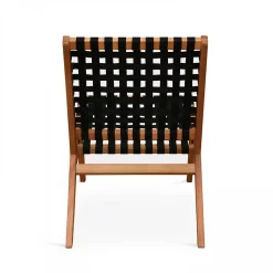 Lot de 2 fauteuils relax en bois d'eucalyptus noir Oviala