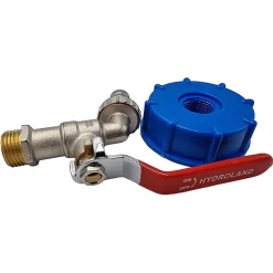Lot de 3 Robinets en laiton pour cuve 1000 L et adaptateur de réservoir IBC 1/2"