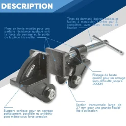 Lot de 2 Têtes de Dormant avec Mâchoires 40 mm pour Support Epaisseur 27 mm - OMNIVOR