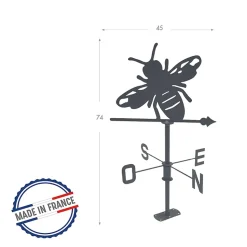 Louis Moulin Girouette Abeille - 45x74 cm - anthracite