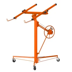 Élévateur de plaques de plâtre XXL, orange - Capacité de charge 68 kg, hauteur réglable de 140 à 325 cm - Aide à la pose de