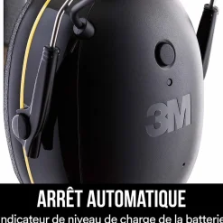 3M Casque antibruit sans fil doté de la technologie sans fil Bluetooth (94-105 dB), Le Noir