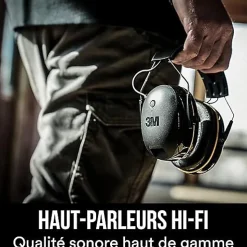 3M Casque antibruit sans fil doté de la technologie sans fil Bluetooth (94-105 dB), Le Noir