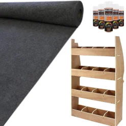 11m² Doublure Intérieure Feutre Gris Anthracite & Rangement MDF pour Berlingo