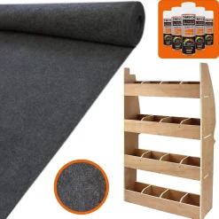 11m² Doublure Intérieure Feutre Gris Anthracite & Rangement MDF pour Berlingo