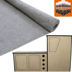 11m² Doublure Intérieure Feutre Gris Foncé & Unité de Cuisine MDF pour Campervan