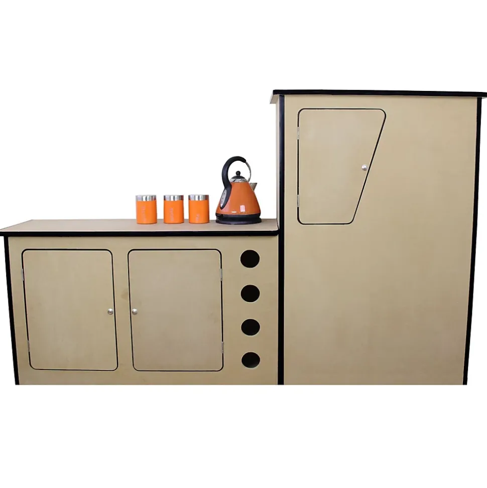 11m² Doublure Intérieure Feutre Gris Foncé & Unité de Cuisine MDF pour Campervan