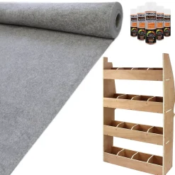 11m² Doublure Intérieure Feutre Gris Foncé & Rangement MDF pour Berlingo