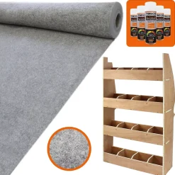 11m² Doublure Intérieure Feutre Gris Foncé & Rangement MDF pour Berlingo
