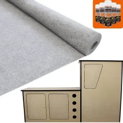 11m² Doublure Intérieure Feutre Argenté & Unité de Cuisine MDF pour Campervan