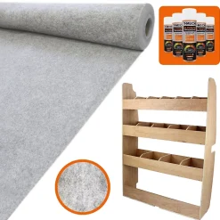 11m² Doublure Intérieure Feutre Gris Argenté & Rangement MDF pour Ford Transit Custom SWB