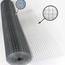 100m x 1 m grillage pour volière, grille métallique, grillage soudé 25mm Aquagart