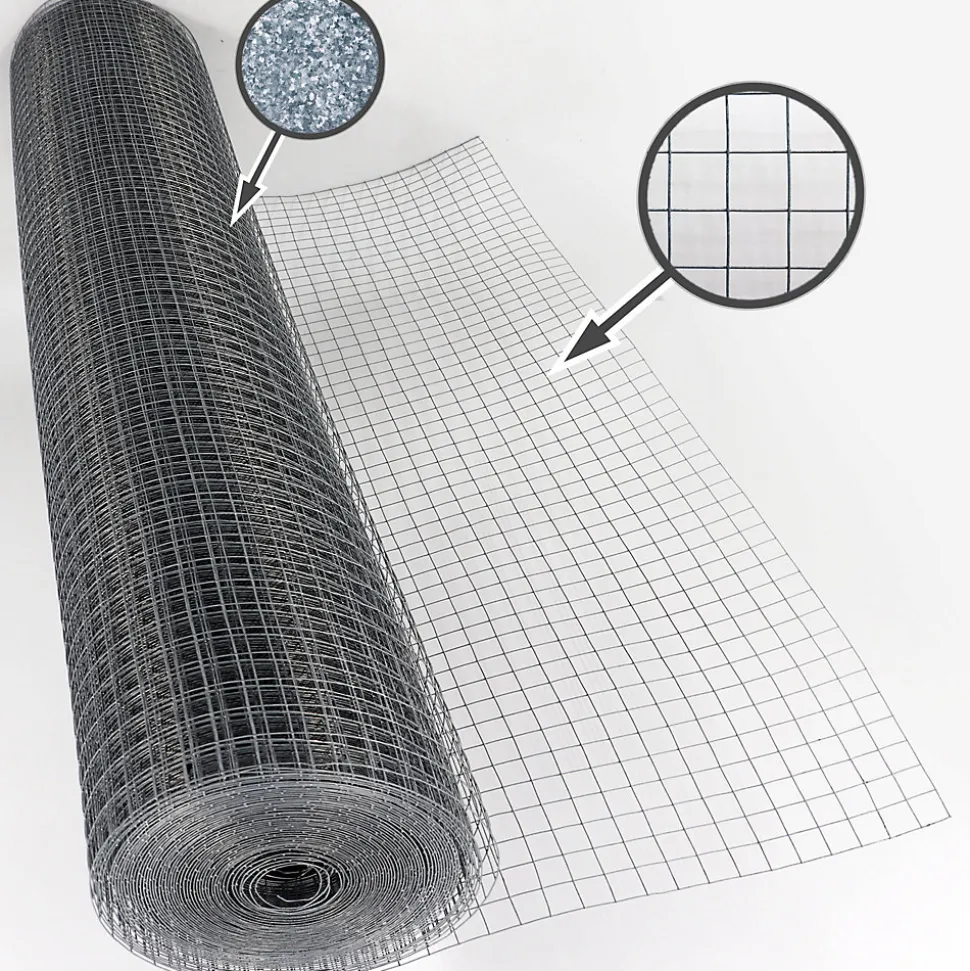 100m x 1 m grillage pour volière, grille métallique, grillage soudé 25mm Aquagart