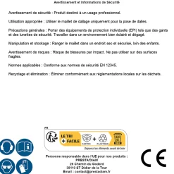 Maillet de Dallage 15 Livres - Outil de Maçonnerie Robuste - Idéal pour Pose de Dalles - Silverline