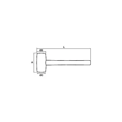 Maillet en bois naturel 60mm - MOB OUTILLAGE - 0368600201