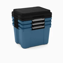 Malle de rangement 40 L Keter Scuba bleu et noir avec couvercle l.49,2 x H.49,5 x P.39 cm vendue par 3 pièces