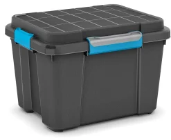 Malle de rangement 45 L noir avec couvercles Keter Scuba