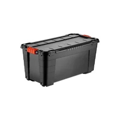 Malle de rangement 80 L noire avec couvercle, Tontarelli OPP