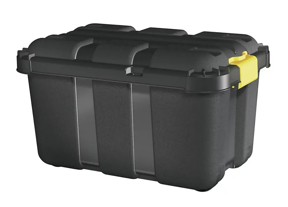 Malle de rangement 49L Skyda Form noir et jaune avec couvercles