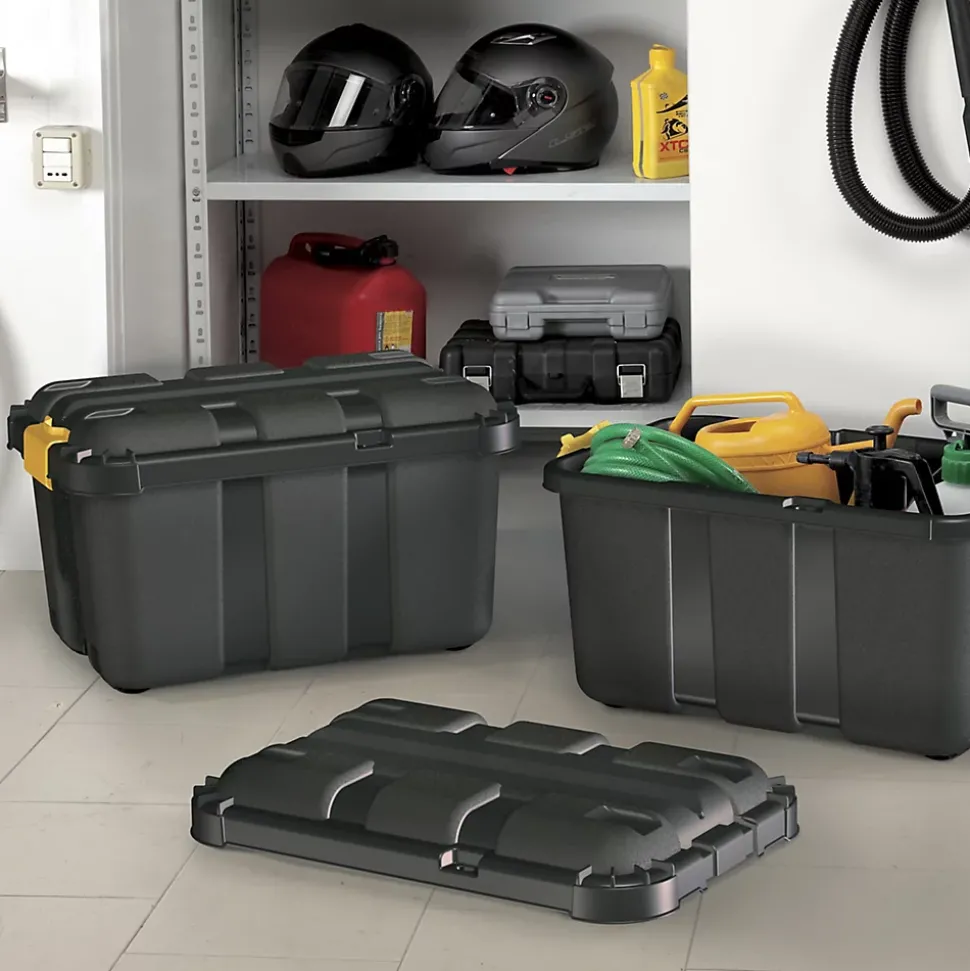 Malle de rangement 49L Skyda Form noir et jaune avec couvercles