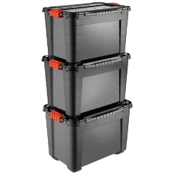 Malle de rangement 60L Tontarelli avec couvercle vendue par 3 pièces