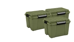 Malle de rangement Scuba avec couvercle et étanche, kaki, 49L vendue par 3 pièces