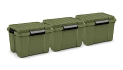 Malle de rangement Scuba avec couvercle et étanche, kaki, 49L vendue par 3 pièces