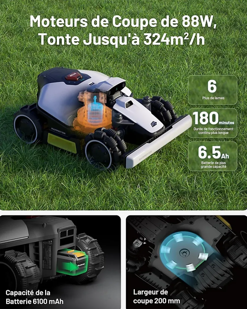 MAMMOTION Robot tondeuse sans fil périmétriqueLUBA mini AWD 1500 EU