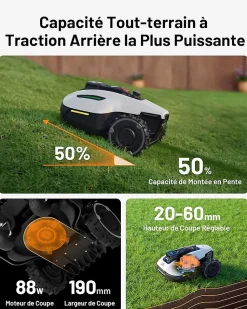 MAMMOTION Robot tondeuse sans fil périmétrique Yuka mini 600